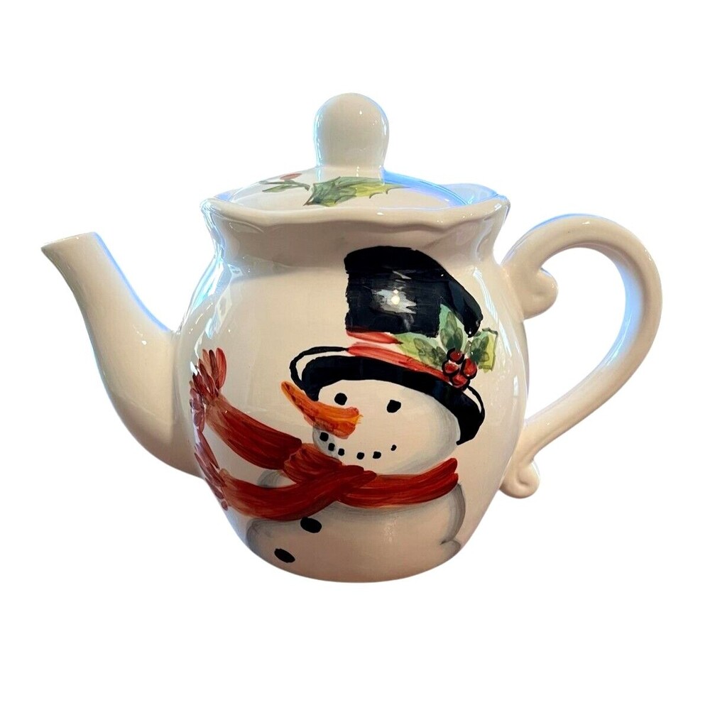 Top Hat Snowman Teapot & Lid by Maxcera Corp Holiday Christmas